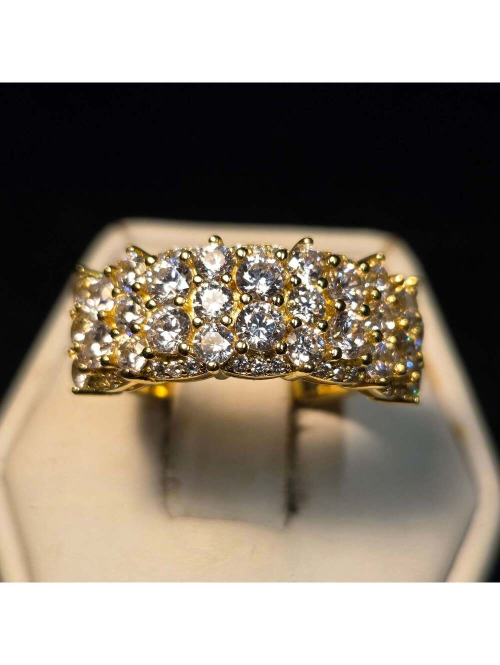 Gold Plated Sterling Silver Cocktail Ring sz 6.5